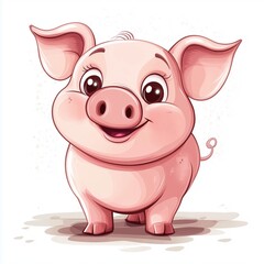 A cute cartoon pig 