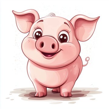 A cute cartoon pig 