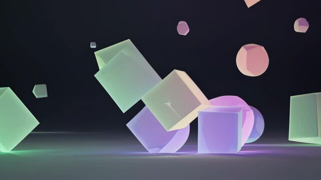 Ethereal Geometric Glowing Abstract Dance
