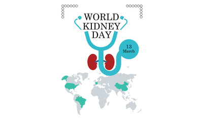 Illustration vector graphic of world kidney day. Good for poster
