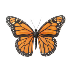 Fototapeta premium Closeup shot of single Monarch butterfly on white background