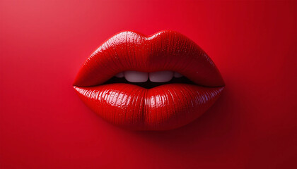 Glossy Red Lips – Bold Beauty, Sensuality, and Passion in Art