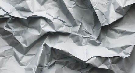 Obraz premium Gray color on white crumpled and creased paper poster texture