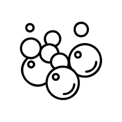 Floating soap bubbles icon in air, playful joy concept