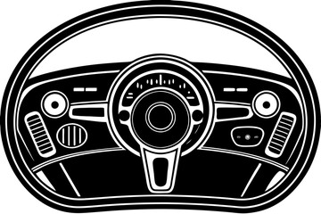 Obraz premium High-Quality Car Dashboard with Speedometer and Controls Vector Design