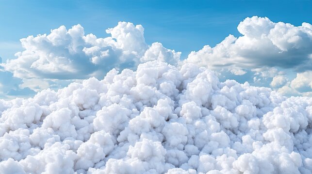 Bright sky and cumulus cloudscape create a calming nature background image