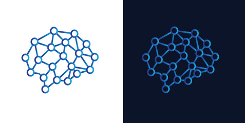 Artificial Intelligence AI Chip in Human Brain. Artificial Intelligence icon with Machine learning, digital skills, generative AI, AI technology, algorithm, virtual intelligence and future