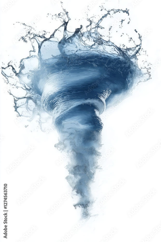 Poster dynamic swirling water vortex in motion, symbolizing energy, nature, and fluid movement with an arti
