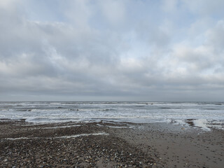 Winter at the North Sea, Scandinavia. Nordjylland (North Jutland Region), Denmark	