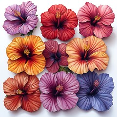 Obraz premium Multicolored hibiscus petals high resolution hd picture