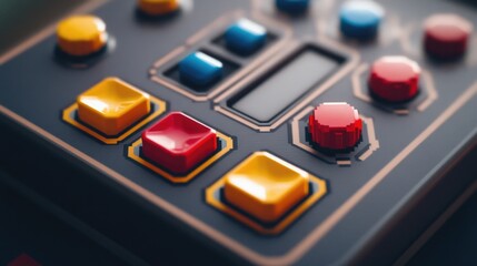 This is an image of a colorful remote control keyboard. It's designed to be used as a game controller, offering various inputs and controls for gaming purposes.