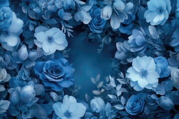 Abstract blue flower pattern for design or decoration.