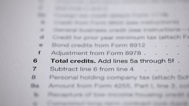Tax Form Detail: Calculating Total Credits