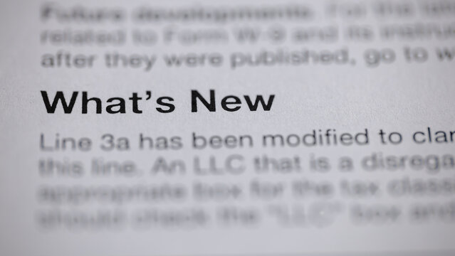 Informational document featuring the title "What's New" and an announcement about modifications to line 3a, clarifying certain aspects.