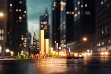 Obraz premium economic forecast with futuristic graphs and radiant trends