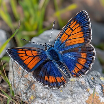 Amidst Rocky Landscape, Lane&rsquo;s Metal Butterfly Emits Golden Glow