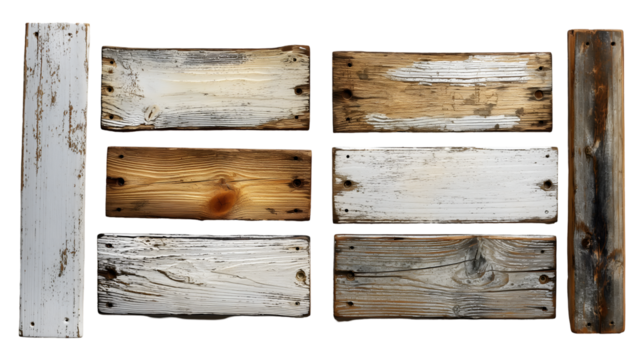 Weathered Wooden Boards Rustic Texture, Aged Grey for Decor Backgrounds, isolated on transparent background.