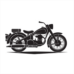 Obraz premium Retro Motorcycle Vector Graphic in Simple Design