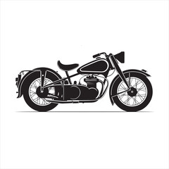 Obraz premium Retro Motorcycle Vector Graphic in Simple Design