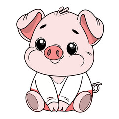 pig pink no background vector