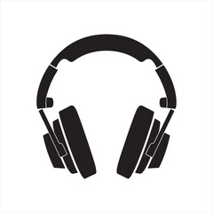 Fototapeta premium Minimalist Silhouette Headphones Icon 
