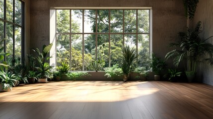 Serene Indoor Garden Room with Large Window