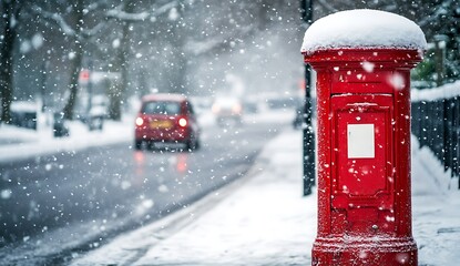 Red Postbox in Winter Wonderland