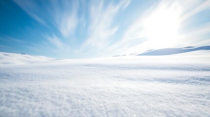 Serene Winter Landscape Under a Bright Blue Sky