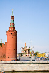 Fototapeta premium Moscow Red Square with Saint Basil's cathedral, Kremlin, Gum department store and Lenin Mausoleum
