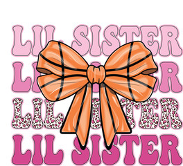 Coquette bow Little sister EPS Vector, lil sis EPS Vector, Retro vintage EPS Vector, dalmatian dots EPS Vector, sister Race EPS Vector, sister EPS Vector, sister graphic EPS Vector, Leopard EPS Vector