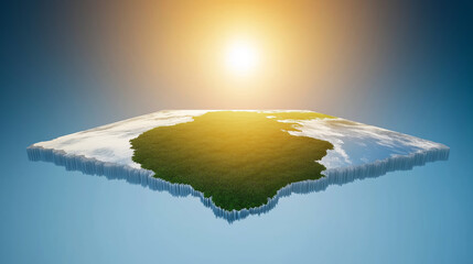 Climate change visualization showing digital interface mapping global environmental shifts, revealing temperature and landscape alterations across five transformative decades