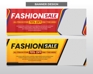Fashion sale banner with modern design