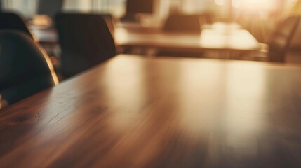 Empty office desk with vacant chairs and computers, symbolizing workforce layoffs and corporate downsizing, representing unemployment and economic challenges in modern workplace.