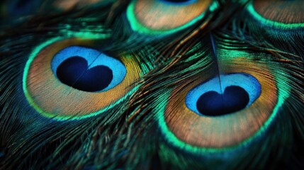 Naklejka premium Magnificent Peacock Feathers Close-Up