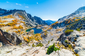 Looking Over Cliff At Incredible Lake