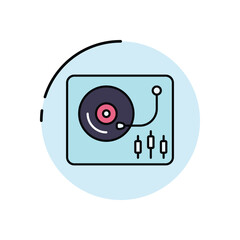 DJ Turntable vector icon