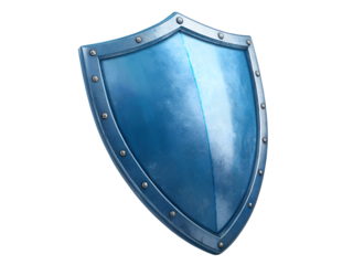 Bright blue shield design for protective concepts