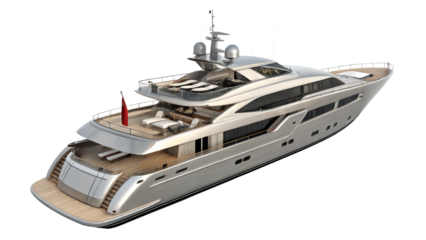 Luxury yacht cruising in calm waters with elegance