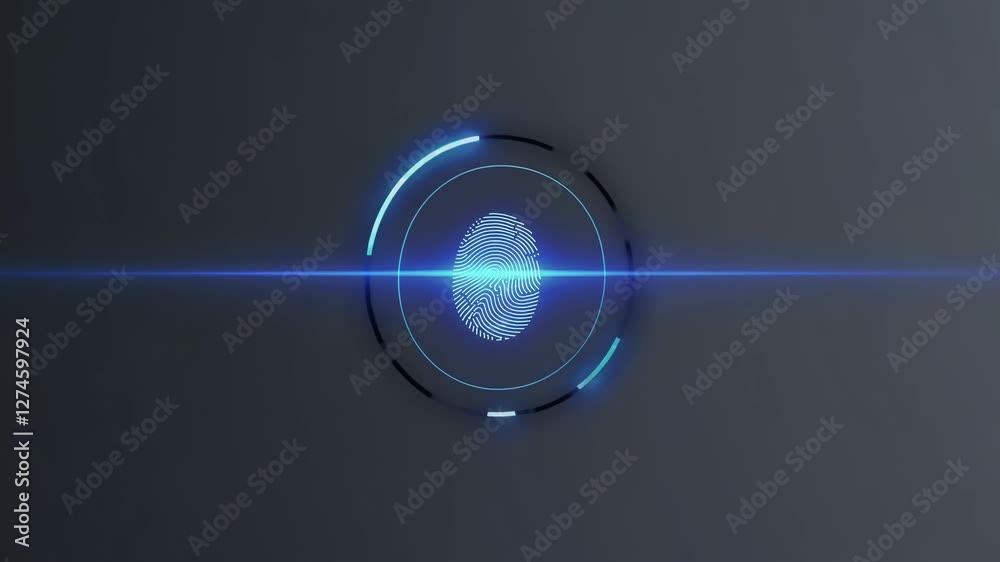 Poster futuristic biometric scan