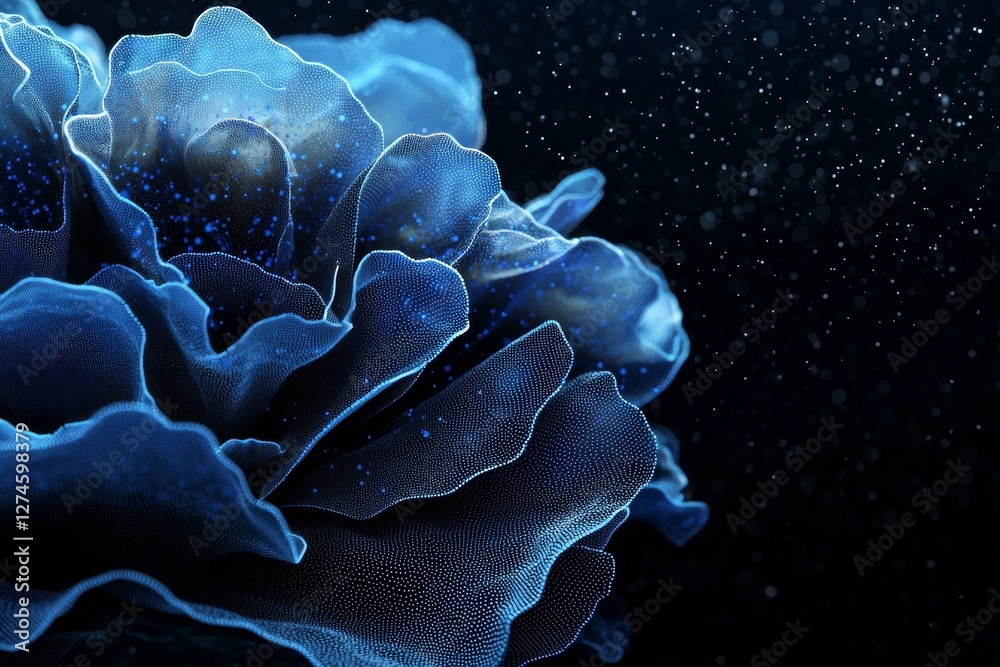 Poster the concept of technology and ai is represented through a 3d rendering of a digital blue wave interf