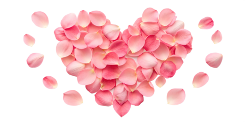 Heart shaped rose petal arrangement