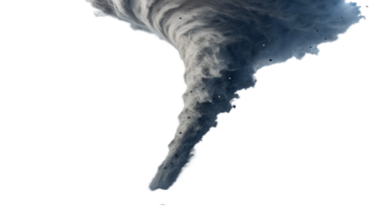 Tornado forming in a cloud filled sky