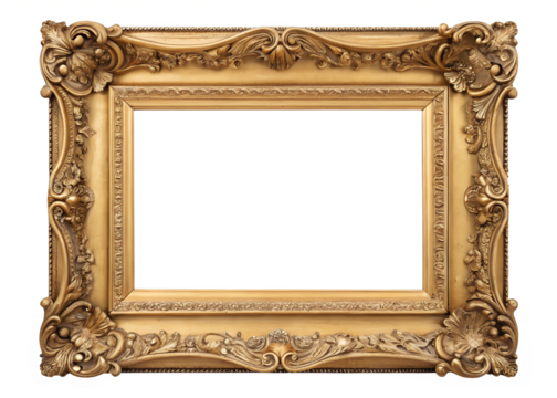 Ornate gold frame designed for art display