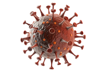 Detailed representation of a virus structure in 3D