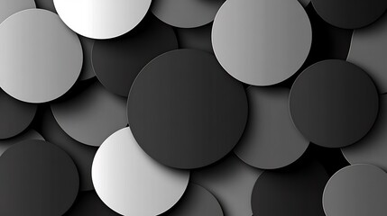 Minimalist Overlapping Circular Shapes in Black and White