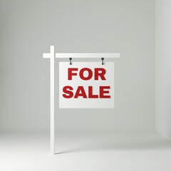 Minimalist "For Sale" sign against a simple background, emphasizing clarity and directness for real estate marketing.