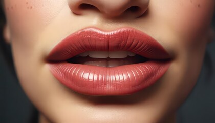 Fototapeta premium Retro style female lips with subtle halftone texture, halftone, fashion illustration