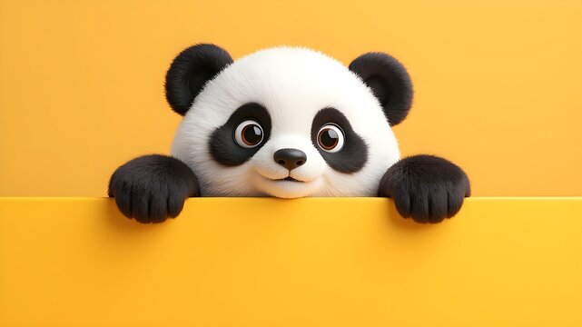 Fototapeta Sweet gaze of cute panda