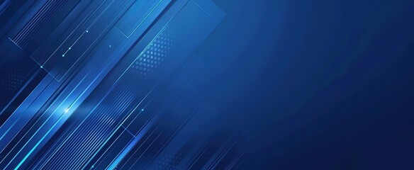 blue professional business template background, geometric shape with dot and line 