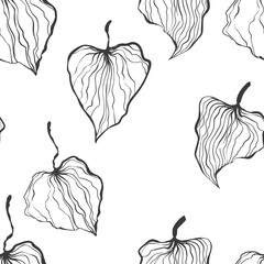 Floral seamless with hand drawn color exotic monstera leaves. Cute summer background. Tropic branches. Modern floral compositions. Fashion vector illustration for wallpaper, fabric, textile.